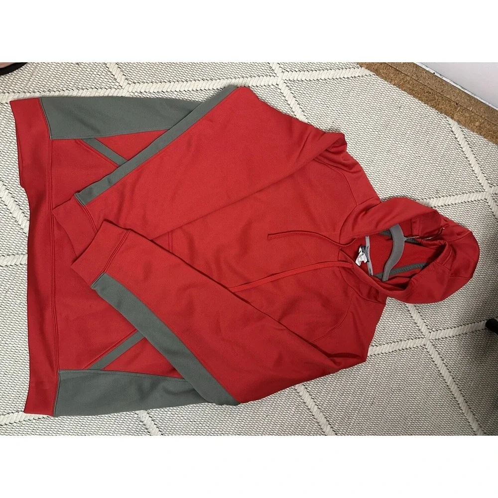 New Balance, Men's Baseball Hoodie/Sweatshirt,‎ Red & Gray, Size 2XL